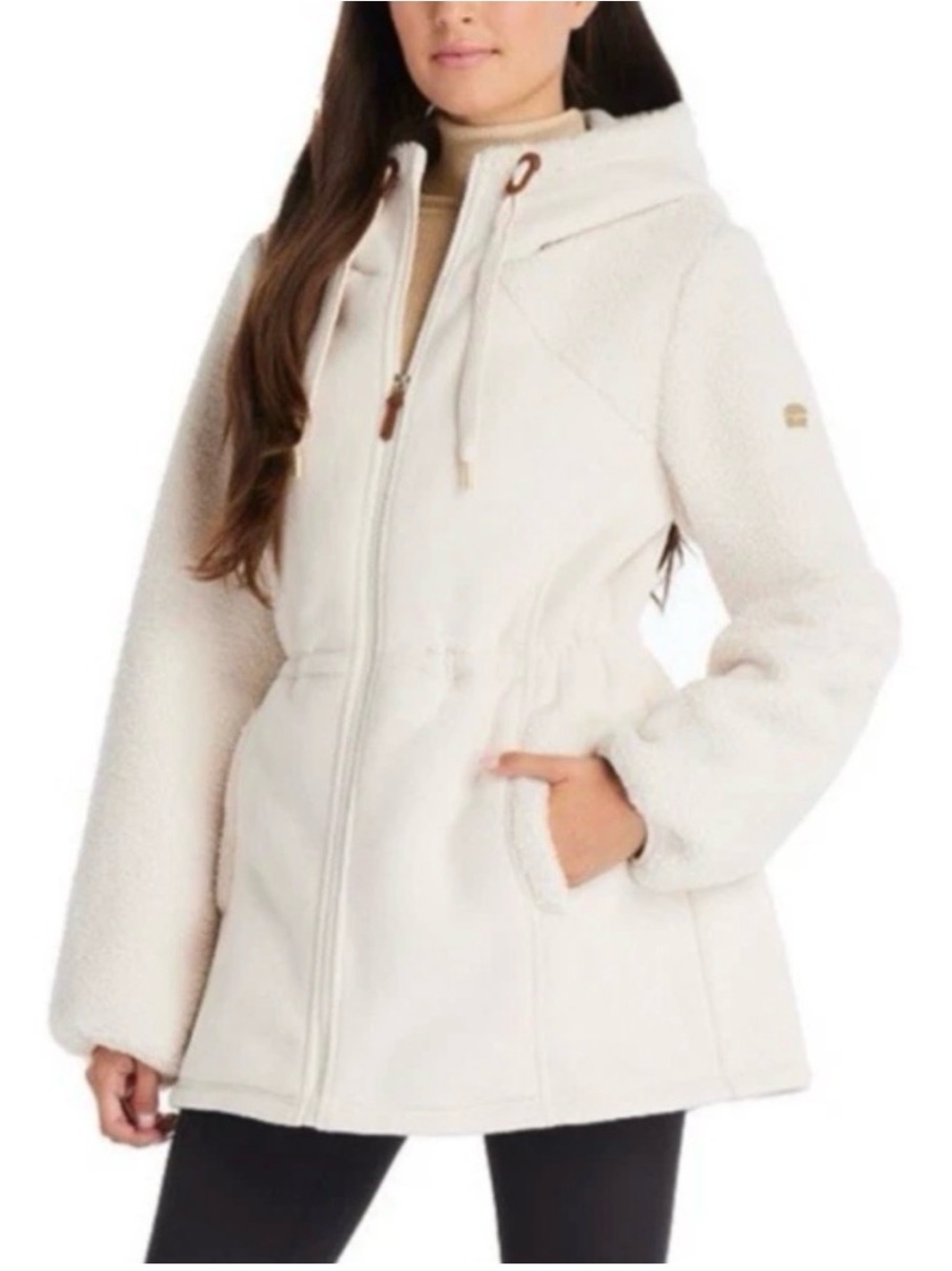 Koolaburra by Ugg Cream Hooded Sherpa Jacket